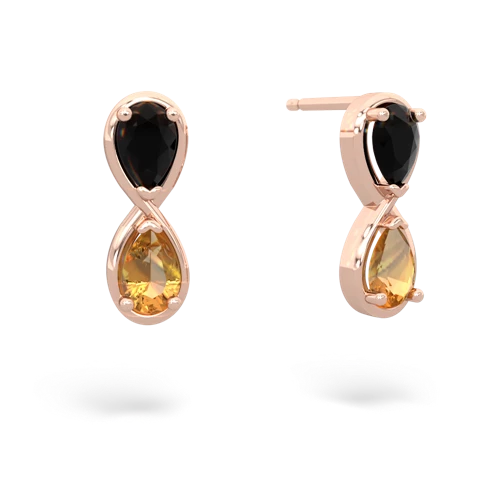 onyx-citrine infinity earrings