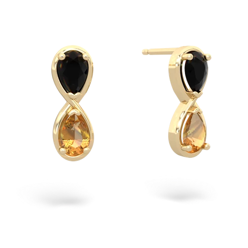 onyx-citrine infinity earrings