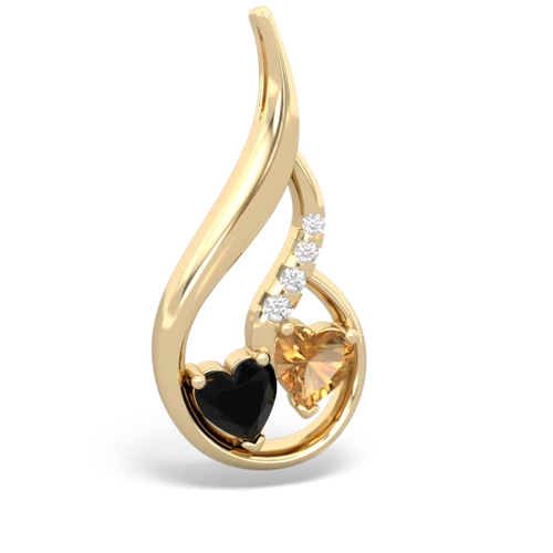 onyx-citrine keepsake swirl pendant
