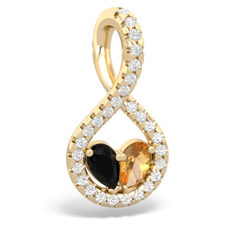 onyx-citrine pave twist pendant