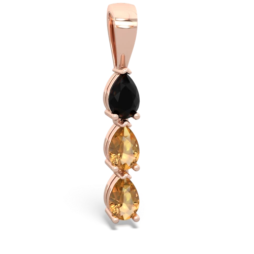 onyx-citrine three stone pendant