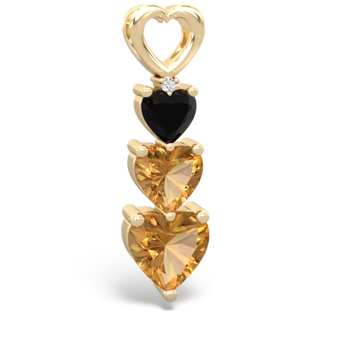 Black Onyx Genuine Black Onyx with Genuine Citrine and Genuine Aquamarine Past Present Future pendant Pendant