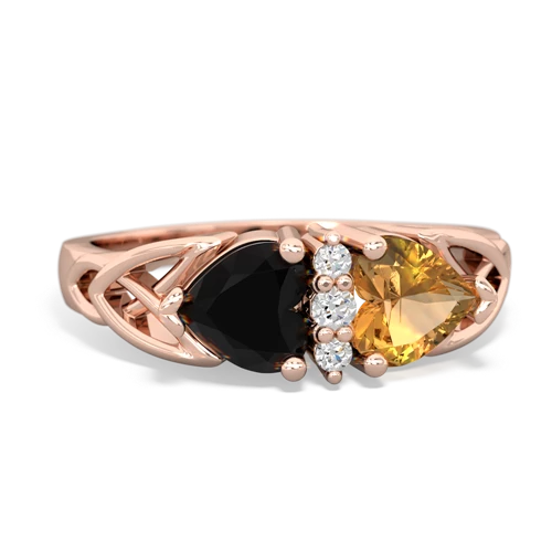 onyx-citrine celtic ring