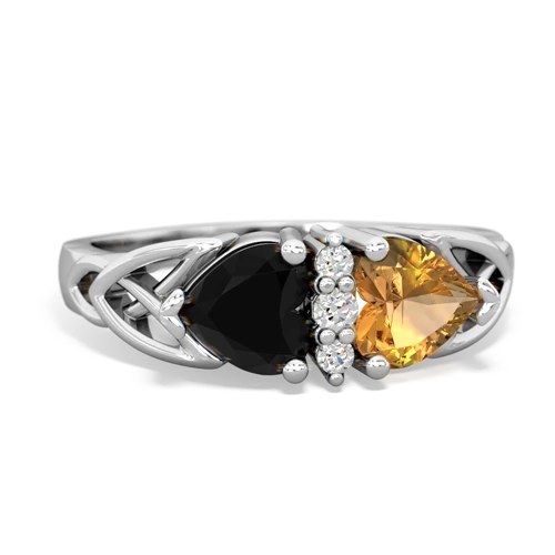 onyx-citrine celtic ring