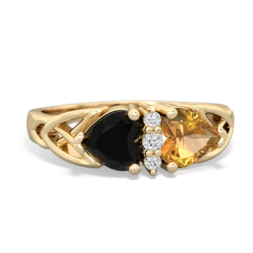 onyx-citrine celtic ring