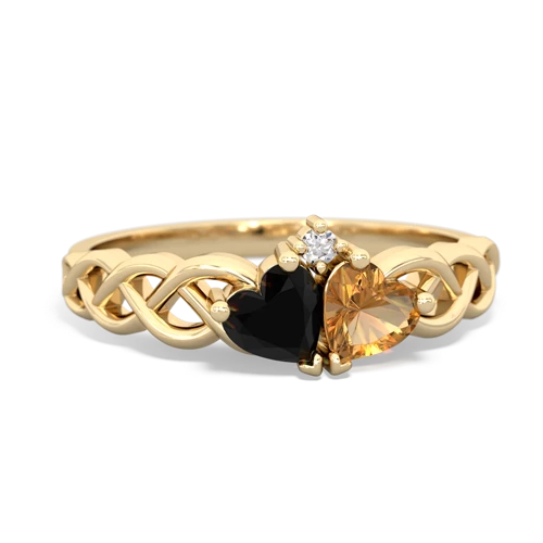 onyx-citrine celtic braid ring