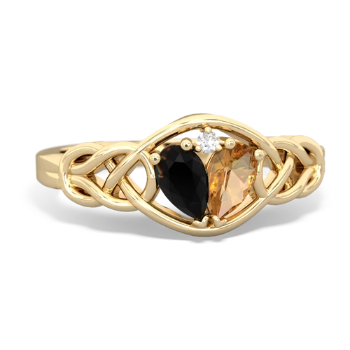 onyx-citrine celtic knot ring