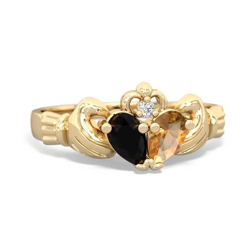 onyx-citrine claddagh ring