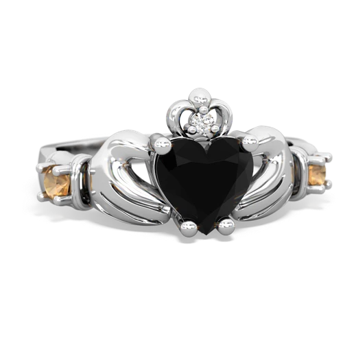 onyx-citrine claddagh ring