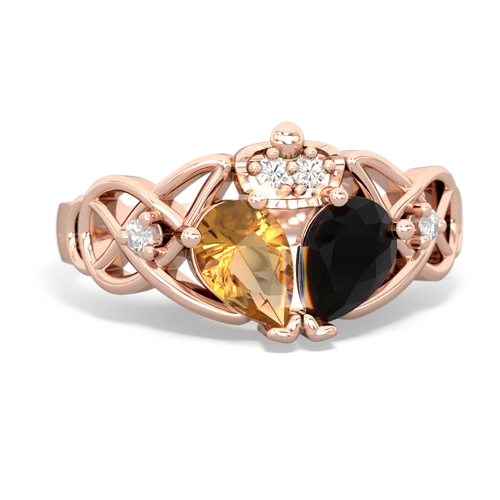 onyx-citrine claddagh ring