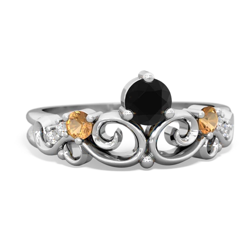 onyx-citrine crown keepsake ring