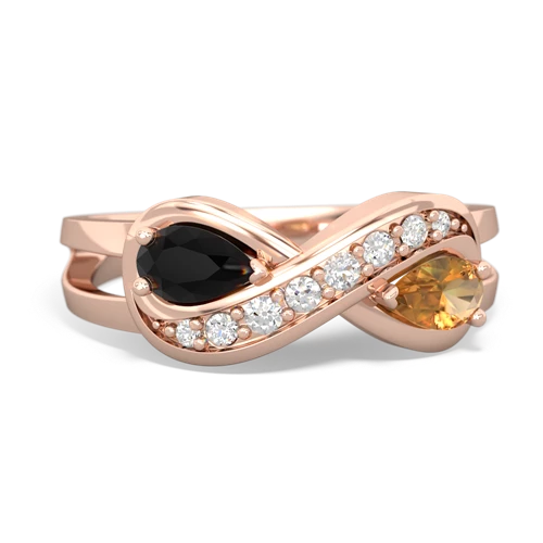 onyx-citrine diamond infinity ring