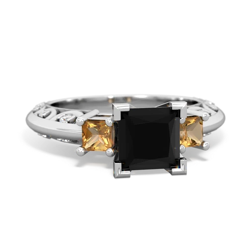 onyx-citrine engagement ring