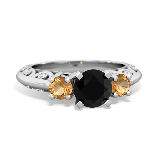 onyx-citrine engagement ring