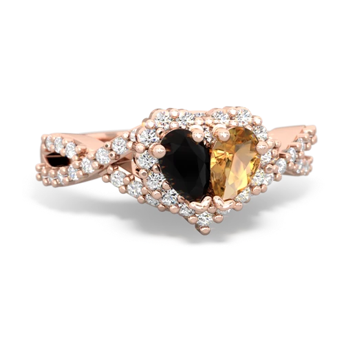 onyx-citrine engagement ring