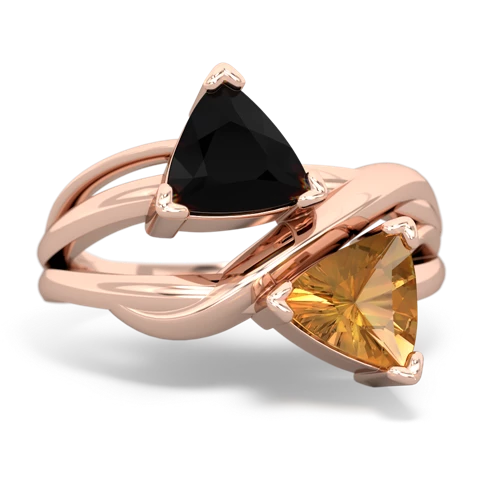 onyx-citrine filligree ring