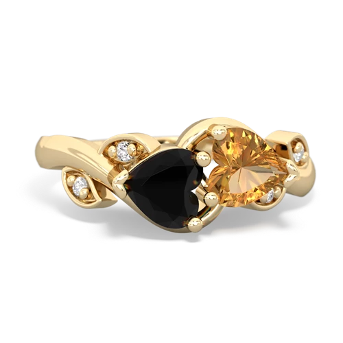 onyx-citrine floral keepsake ring