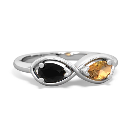 onyx-citrine infinity ring