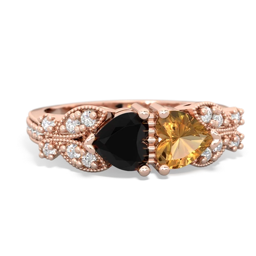 onyx-citrine keepsake butterfly ring