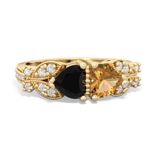 onyx-citrine keepsake butterfly ring