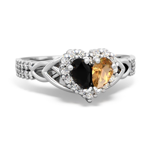 onyx-citrine keepsake engagement ring