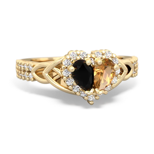 onyx-citrine keepsake engagement ring