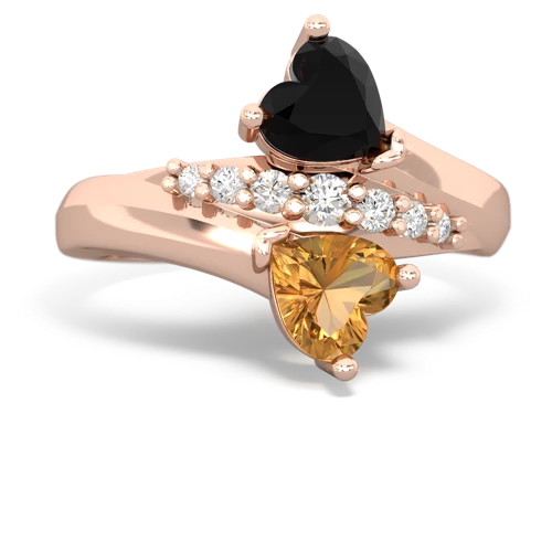 onyx-citrine modern ring