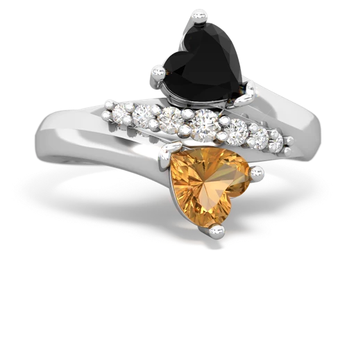 onyx-citrine modern ring