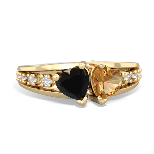 onyx-citrine modern ring