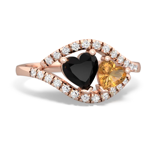 onyx-citrine mother child ring