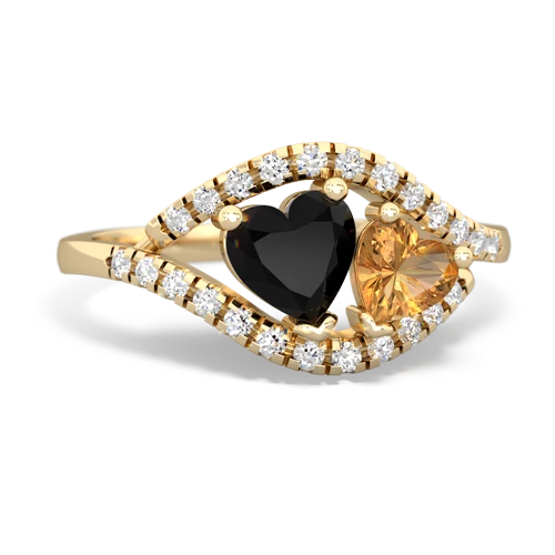 onyx-citrine mother child ring