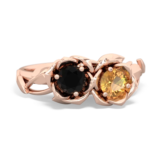 onyx-citrine roses ring