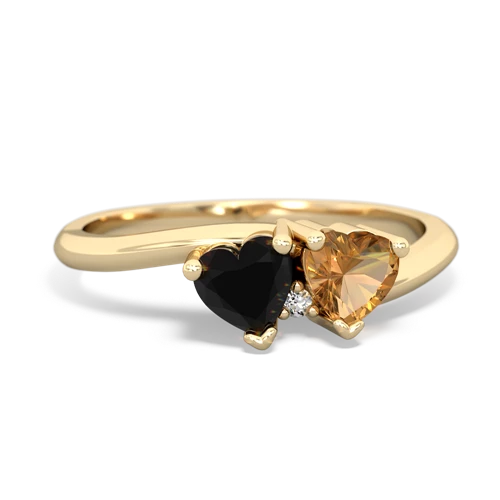 onyx-citrine sweethearts promise ring