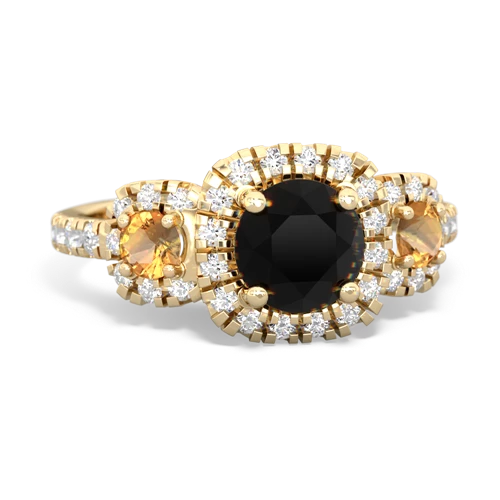 onyx-citrine three stone regal ring