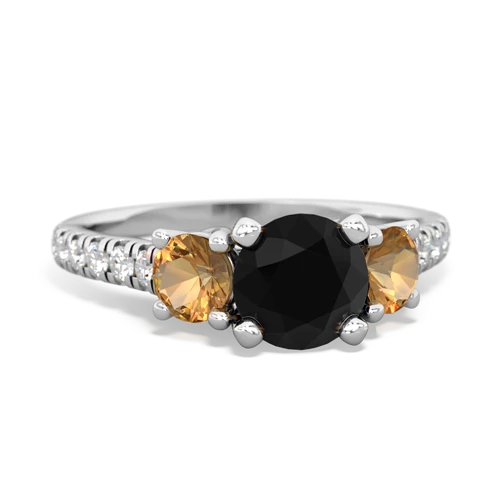 Black Onyx Genuine Black Onyx with Genuine Citrine and Lab Created Ruby Pave Trellis ring Ring