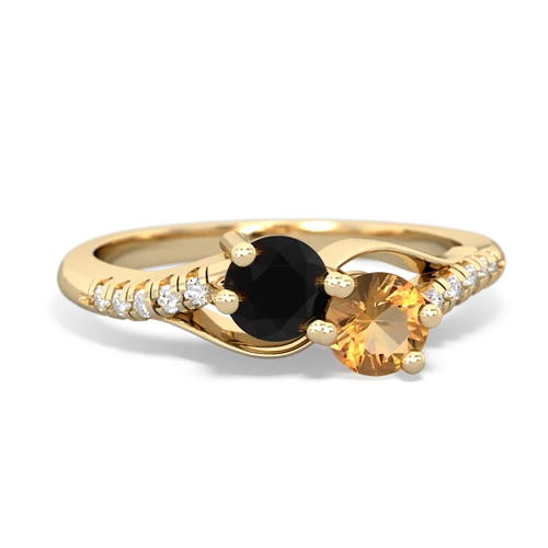 onyx-citrine two stone infinity ring