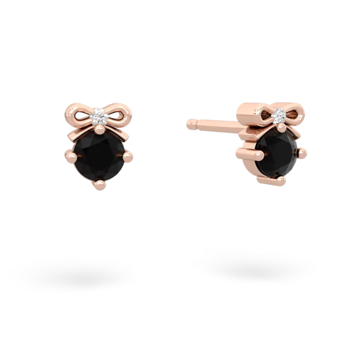 onyx bows earrings
