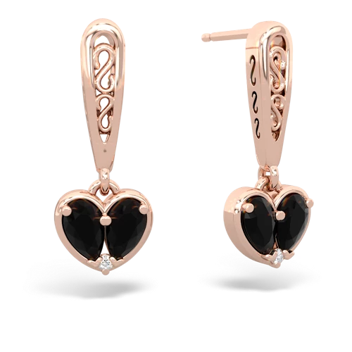 onyx filligree earrings