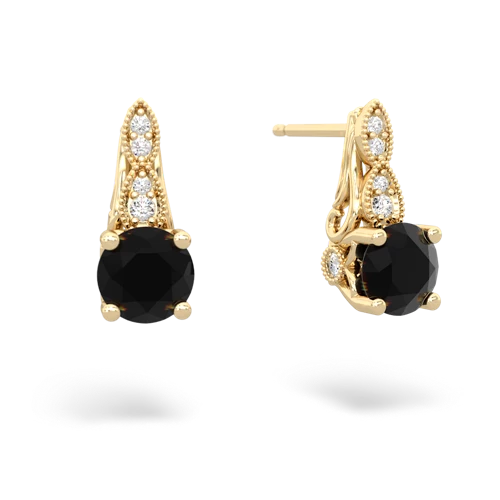 onyx halo drop earrings