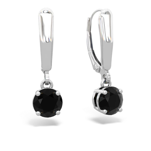 onyx lever-back earrings