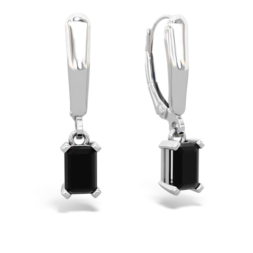 onyx lever-back earrings