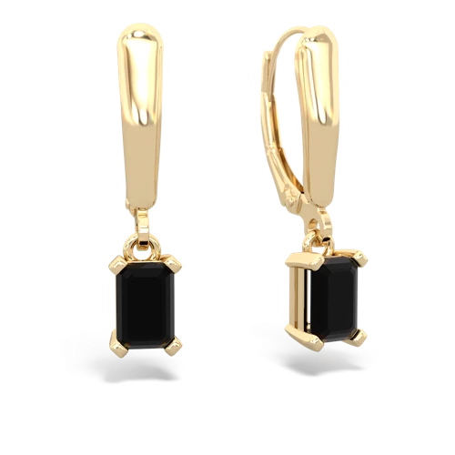 onyx lever-back earrings