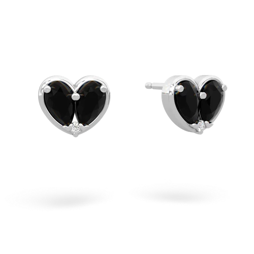 onyx one heart earrings