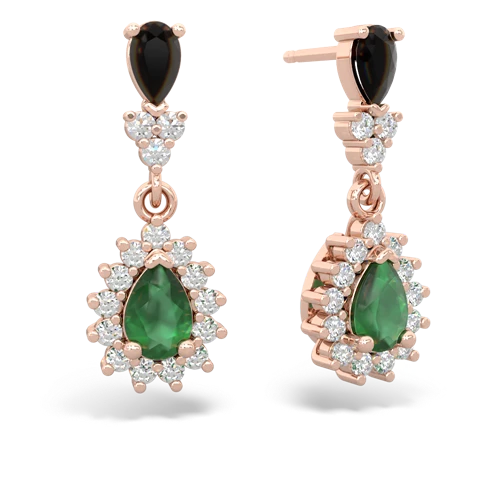 onyx-emerald dangle earrings