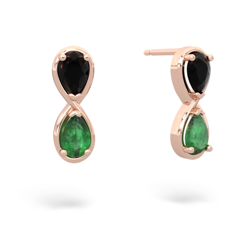 onyx-emerald infinity earrings