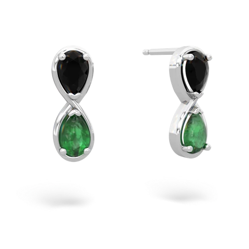 onyx-emerald infinity earrings