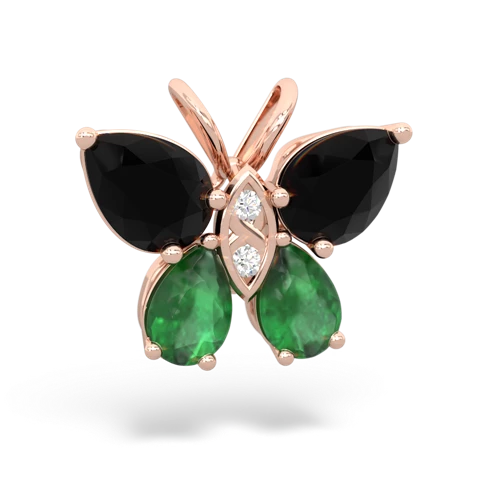 onyx-emerald butterfly pendant