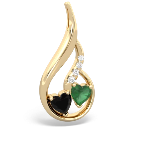 onyx-emerald keepsake swirl pendant