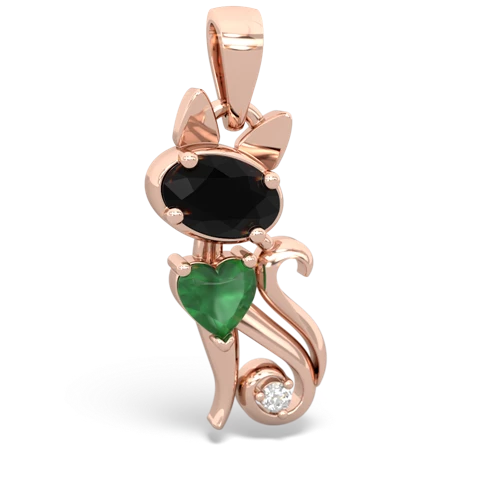 onyx-emerald kitten pendant