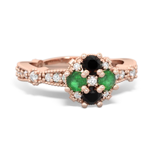 onyx-emerald art deco engagement ring